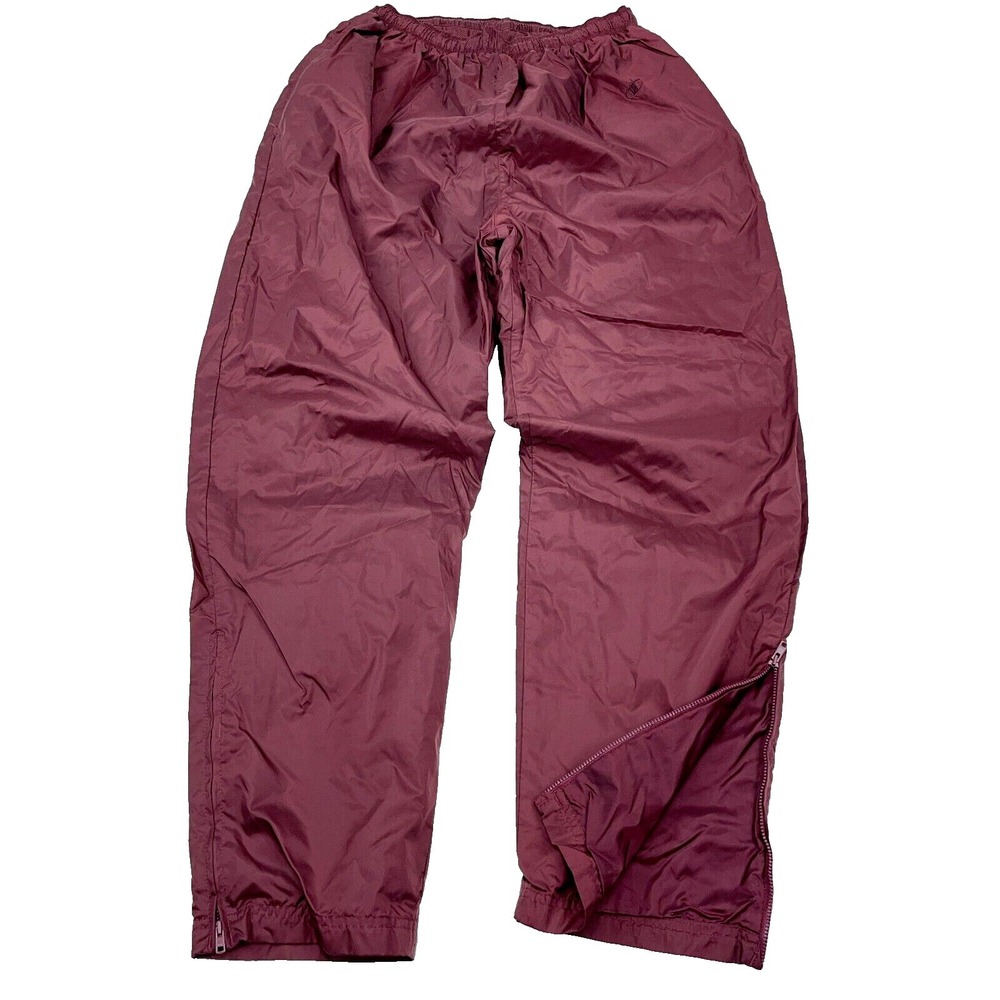 Vintage Y2K Champion Pants Women Large Maroon Windbreaker Track Suit Joggers
